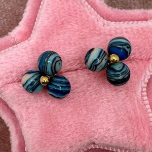 🌵🩵 Lele Sadoughi Blue Cactus Flower Earrings